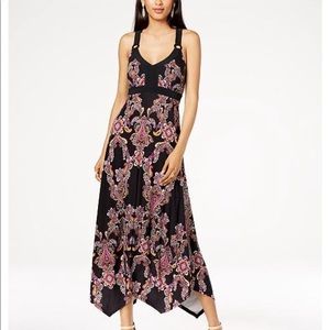 👗INC Paisley River Handkerchief Hem maxi dress👗